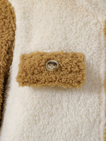 Διασυνοριακό ευρωπαϊκό και αμερικανικό στυλ για αγόρια, χρωματική αντίθεση με ραφή μπροστά, ψεύτικη τσέπη μπροστά, ανοιχτό κουμπί, κουκούλα, παλτό με χοντρό βελούδο, χειμωνιάτικο