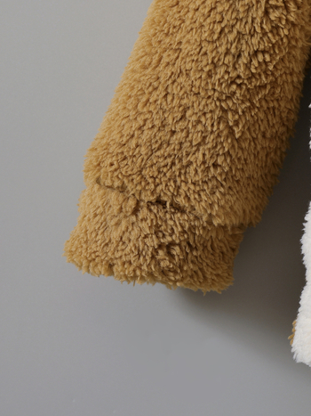 Διασυνοριακό ευρωπαϊκό και αμερικανικό στυλ για αγόρια, χρωματική αντίθεση με ραφή μπροστά, ψεύτικη τσέπη μπροστά, ανοιχτό κουμπί, κουκούλα, παλτό με χοντρό βελούδο, χειμωνιάτικο