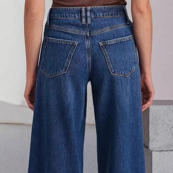 Blugi elastici europeni și americani pentru femei 2025 Noi pantaloni cu picior larg, despicați pe Ebay, blugi spălați casual la modă