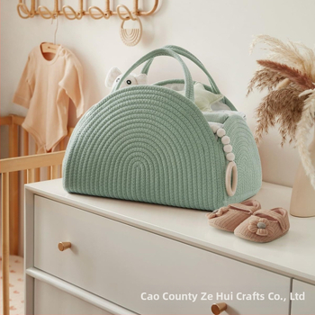 Τσάντα για πάνες μωρού Καλάθι πάνες από βαμβακερό σχοινί Καλάθι αποθήκευσης ντους για νεογέννητα Ζευγάρι συνάντησης μωρού Υφασμάτινο καλάθι δώρου