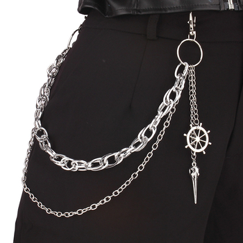 Stil punk european și american de Halloween, gotic, cu cioc ascuțit întunecat, cap de pasăre, cârmă, pantaloni, lanț, personalitate, trend hip hop, accesorii pentru pantaloni