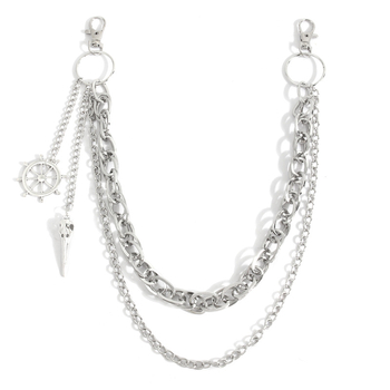 Ευρωπαϊκό και αμερικανικό πανκ στυλ Halloween γοτθικό σκούρο μυτερό ράμφος παντελόνι πηδαλίου με κεφάλι πουλιού αλυσίδα προσωπικότητα τάση χιπ χοπ παντελόνι αξεσουάρ