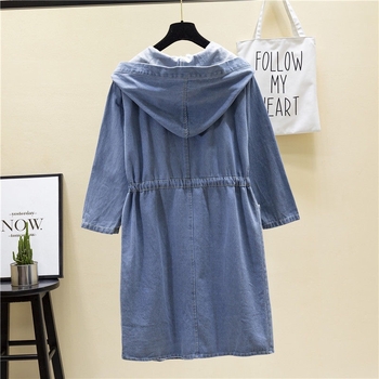 Laza, húzózsinóros, karcsúsított széldzseki, középhosszú, tavaszi és őszi, plus size, lezser, farmerkabát, plus size