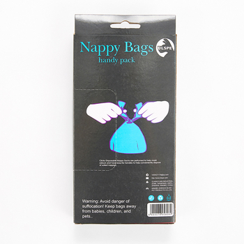 Pārrobežu vairumtirdzniecības pārnēsājams bērnu autiņbiksīšu maisiņš, atkritumu maiss, melns, slēpts, noārdāms atkritumu maiss