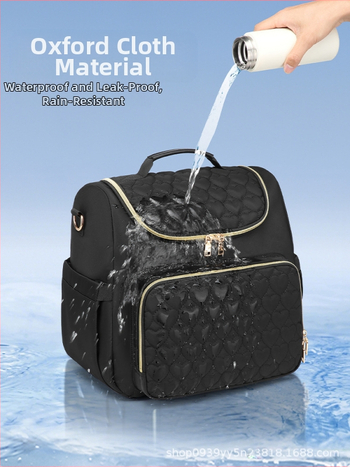 Nagy kapacitású anyukatáska, pelenkázótáska, babakocsitáska, hőszigetelt anya-babatáska összecsukható pelenkázóbetét-tárolóval