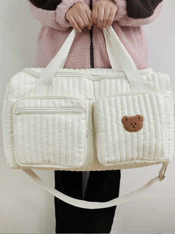 Új, steppelt anya utazótáska, rövid távolságú, könnyű, nagy kapacitású poggyásztáska, hordozható válltáska, hétköznapi anya-baba táska