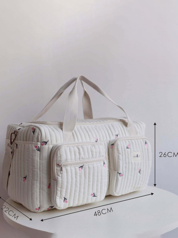 Új, steppelt anya utazótáska, rövid távolságú, könnyű, nagy kapacitású poggyásztáska, hordozható válltáska, hétköznapi anya-baba táska