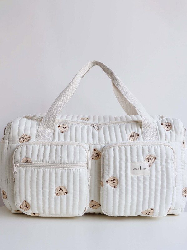 Naujas dygsniuotas mamos kelioninis krepšys, trumpiems atstumams skirtas lengvas didelės talpos bagažo krepšys, nešiojamas pečių krepšys, kasdienis krepšys mamai ir kūdikiui