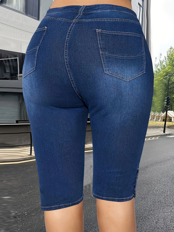 Pārrobežu ekskluzīvi Amazon neatkarīgajai stacijai, Eiropas un Amerikas sievietēm, jaunā tendence, augsta elastība, pieguļošas džinsa bikses ar nagu sprādzi.