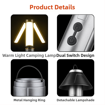 Lauko daugiafunkcis teleskopinis sulankstomas kempingo žibintas LED apšvietimo atmosferos lempa teleskopinis laikiklis itin ryškus žibintuvėlis palapinės lempa