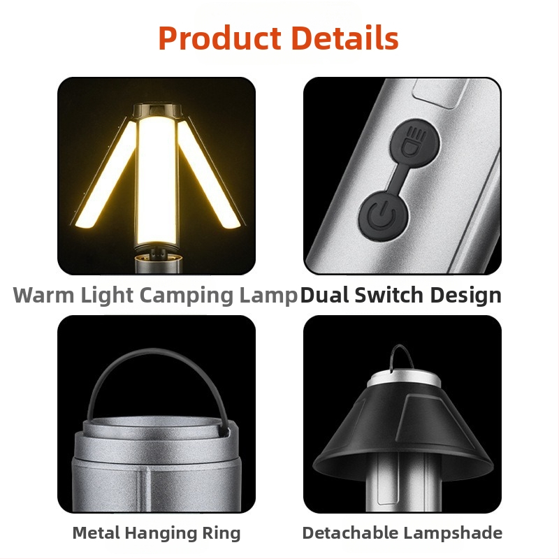 Външна многофункционална телескопична сгъваема къмпинг лампа LED осветление атмосферна лампа телескопична скоба супер ярка фенерче лампа за палатка