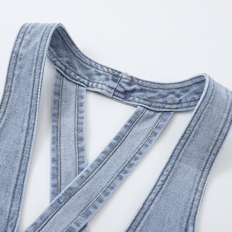 Дънкова жилетка, дамска лятна малка жилетка, къса жилетка, външна жилетка с яка, носеща малка жилетка в стил Шанел, модерна