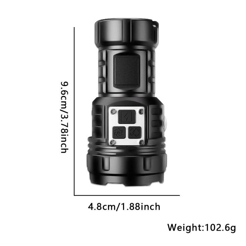 Határokon átnyúló új, többfunkciós zseblámpa kültéri, nagy hatótávolságú, hordozható, mini újratölthető digitális mágneses kis zseblámpa