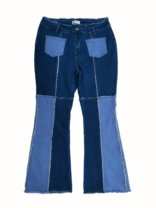 Femeii noi, cu talie înaltă, blugi denim evazați, spălați, casual, stil european și american transfrontalier