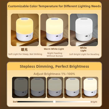 Нова нощна лампа за къмпинг, сензорен превключвател с кука, три източника на светлина, безстепенно затъмняване, къмпинг лампа, външна лампа за палатка