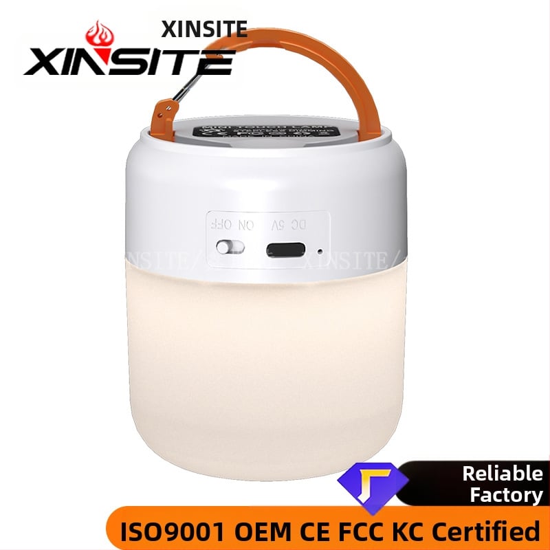 Нова нощна лампа за къмпинг, сензорен превключвател с кука, три източника на светлина, безстепенно затъмняване, къмпинг лампа, външна лампа за палатка