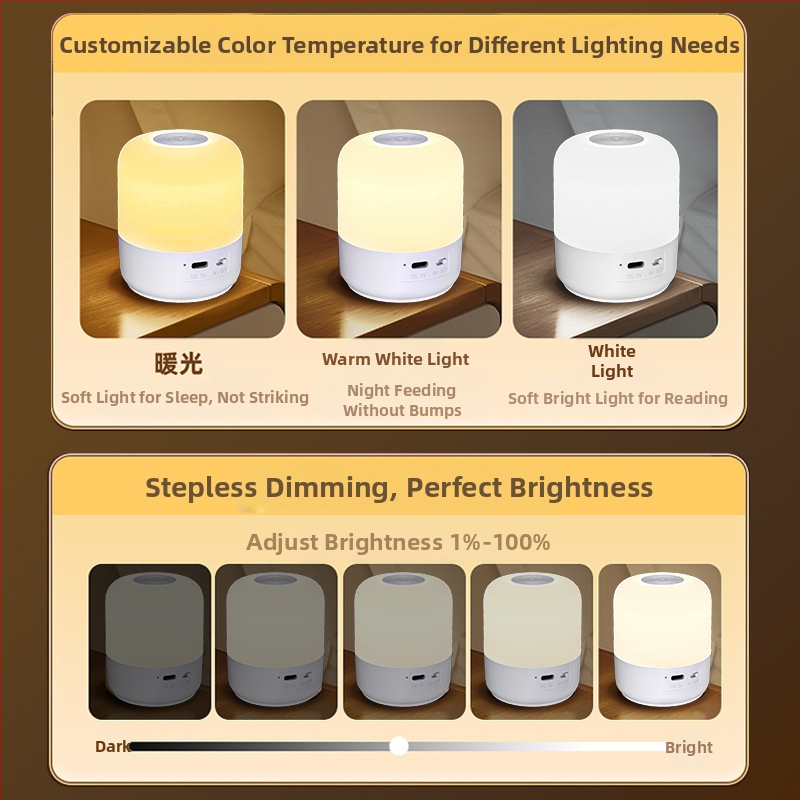 Нова нощна лампа за къмпинг, сензорен превключвател с кука, три източника на светлина, безстепенно затъмняване, къмпинг лампа, външна лампа за палатка