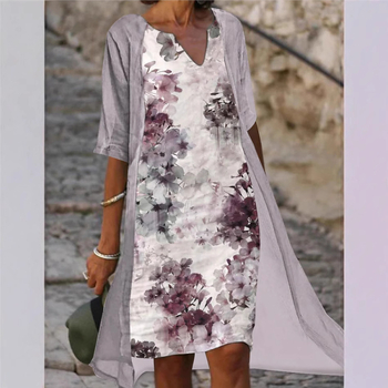 Φόρεμα δύο τεμαχίων από σιφόν με ρετρό στυλ και λινό ύφασμα Sub-Itation, σε στυλ Μέσης Ανατολής και Ευρώπης, σε στυλ Αμερικανού.