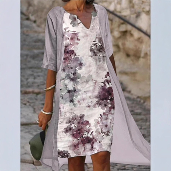 Φόρεμα δύο τεμαχίων από σιφόν με ρετρό στυλ και λινό ύφασμα Sub-Itation, σε στυλ Μέσης Ανατολής και Ευρώπης, σε στυλ Αμερικανού.