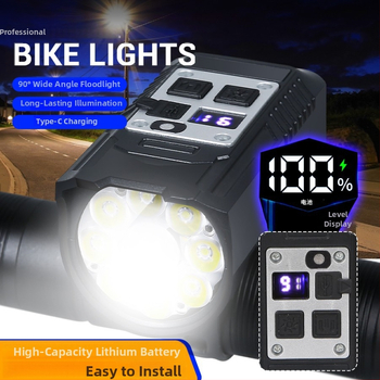 Tarpvalstybinis „Typec“ įkrovimas, didelio ryškumo naktinis dviračių žibintas, kalnų kelio žibintas, studentų dviračių žibintas