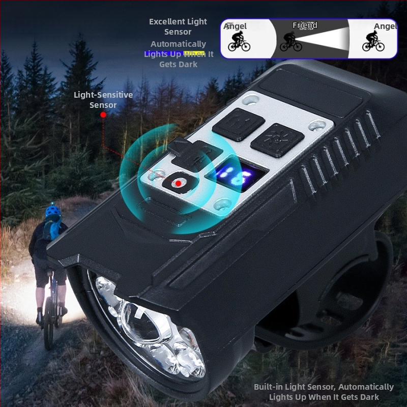 Cezhraničné nabíjanie typu Typec s vysokým jasom, nočné cyklistické svetlo, horské cestné svetlo, študentské cyklistické svetlo