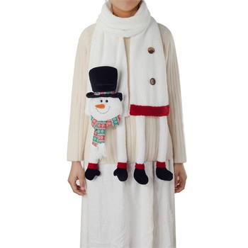 Kalėdinis šalikas, parduodamas užsienyje, naujas produktas, Kalėdinis sniego senio šalikas, Kalėdinės dekoracijos, madingas ir mielas baltas šalikas