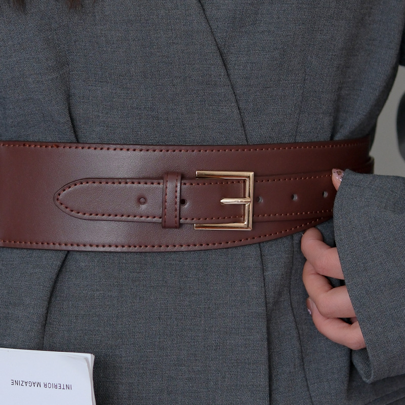 Luksuslik lai vöö naistele dekoratiivne moodne veniv must vöökoht koos moeka Instagrami stiilis mantlivööga