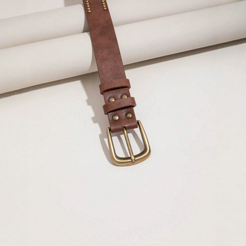 Трансграничен горещ пънк стил нитове декоративна катарама PU кожен колан висок клас дамски универсален дънков колан