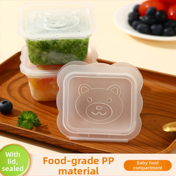 Kūdikio meškiuko maisto papildų dėžutė, šaldyta šviežio maisto laikymo kūdikių maistui, nešiojama mini vaisių pakavimo dėžutė