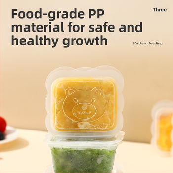 Kūdikio meškiuko maisto papildų dėžutė, šaldyta šviežio maisto laikymo kūdikių maistui, nešiojama mini vaisių pakavimo dėžutė