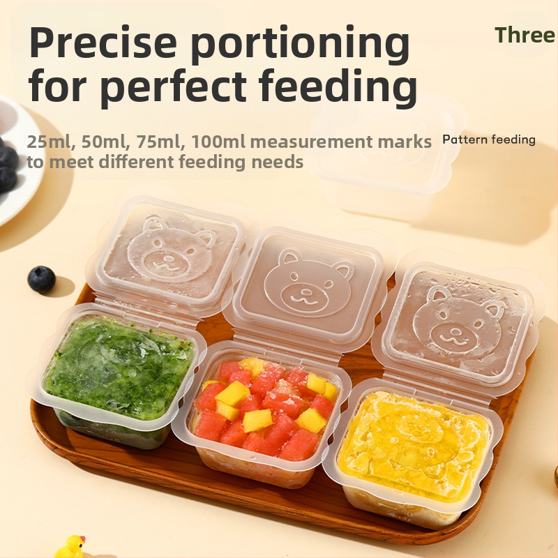 Кутия за хранителни добавки за бебешки мечета, замразена, прясна, преносима, мини кутия за опаковане на плодове