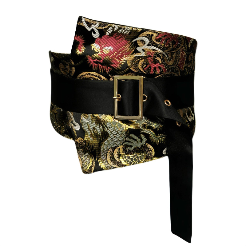 Guofeng uus hiina stiilis retro brokaat vöökoht tihend elastne disain pael rihmaga vöö kleidi hiina rõivaste vöökoht