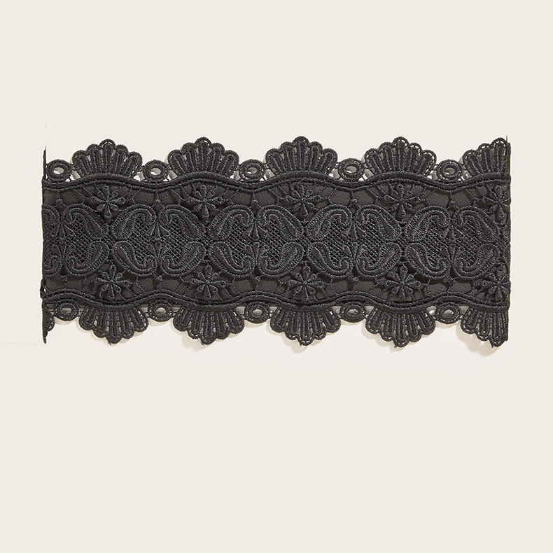 Brâu pentru femei, curea din material textil cu rochie, bandă de talie, decorațiune din dantelă, elastic lat, la modă și versatilă