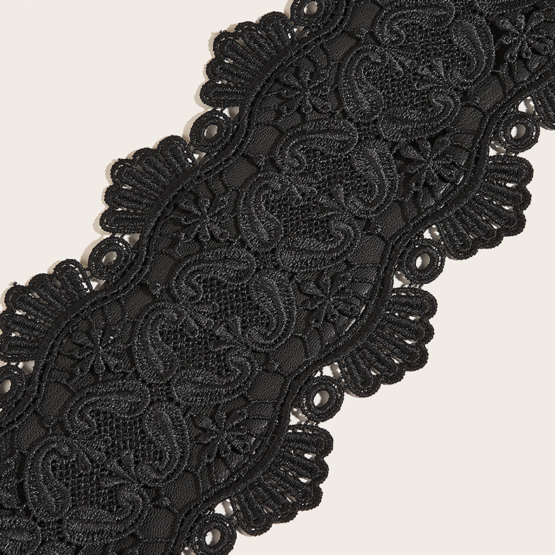Brâu pentru femei, curea din material textil cu rochie, bandă de talie, decorațiune din dantelă, elastic lat, la modă și versatilă
