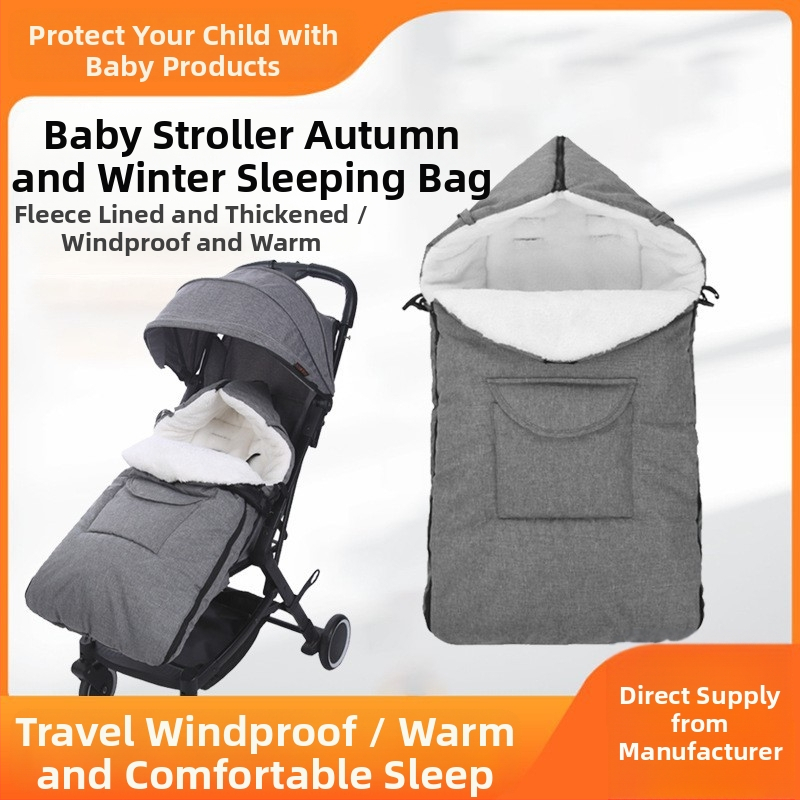 Beebi magamiskott Sügis- ja talvine ostukäru Paksendatud löögivastane tekk Vastsündinu soe külmakindel sügis- ja talvepadi