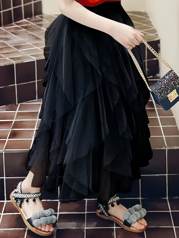 Mergaičių sijonas keturiems metų laikams, vakarietiško stiliaus, vaikiškas torto formos vaivorykštės šydo sijonas, pop sijonas, princesės sijonas, netaisyklingo tinklelio sijonas