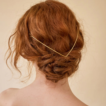 Νέα κορδέλα μαλλιών σε σχήμα V για το πίσω μέρος, κομψή, κομψή νυφική, πολυτελής κορδέλα κεφαλιού, μεταλλική ρετρό, απλή, αξεσουάρ μαλλιών