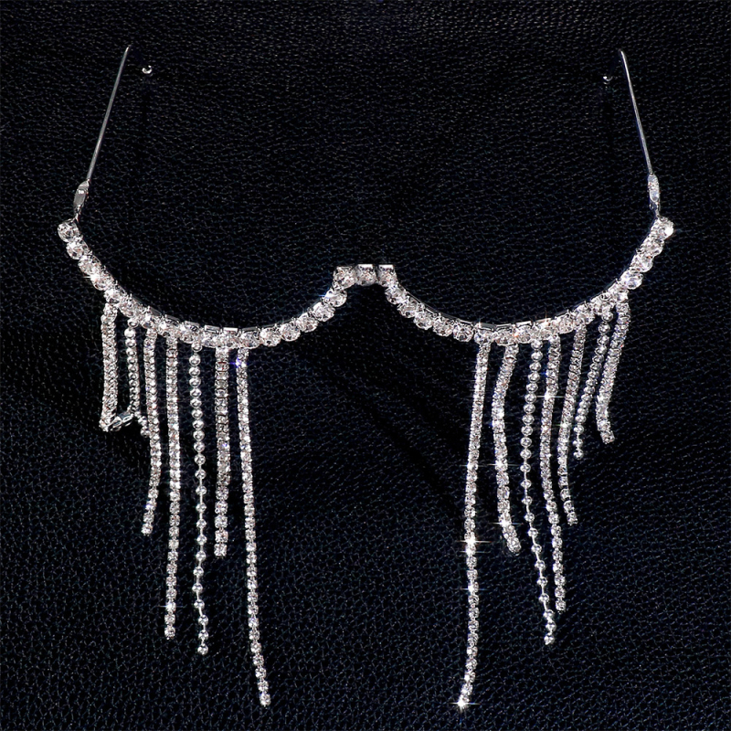 Karštai parduodami tarpvalstybiniai akinių rėmeliai su cirkoniais be lęšių, madingi akinių rėmeliai su kutais, madingi interneto įžymybių gatvės fotografavimo veido aksesuarai.