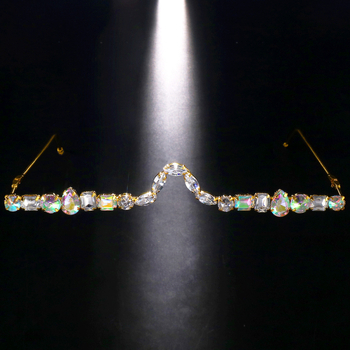 Euroopa ja Ameerika populaarsed rhinestone`i prillide raamid lihtsad läätsevabad moodne isiksus internetikuulsuste näokaunistused fototarvikud