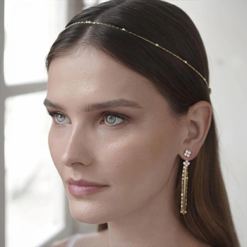 Piiriülene uus kivikestega kahekihiline juuksekett, boheemlaslik Euroopa ja Ameerika pruudi peakate, lihtne peakate, juuksekett