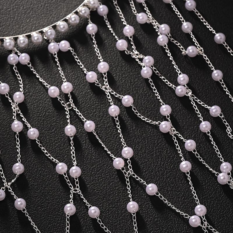 Europski i američki novi dizajn trake za glavu s bisernim resicama, mrežasta vilinska frizura, haljina, svestrani dodaci, pokrivala za glavu