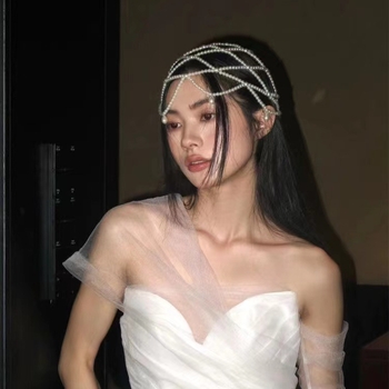 Etninio stiliaus retro nuotakos vandens lašų imitacijos perlų galvos apdangalas rankų darbo karoliukų šou papuošalai suasmeninti madingi plaukų aksesuarai