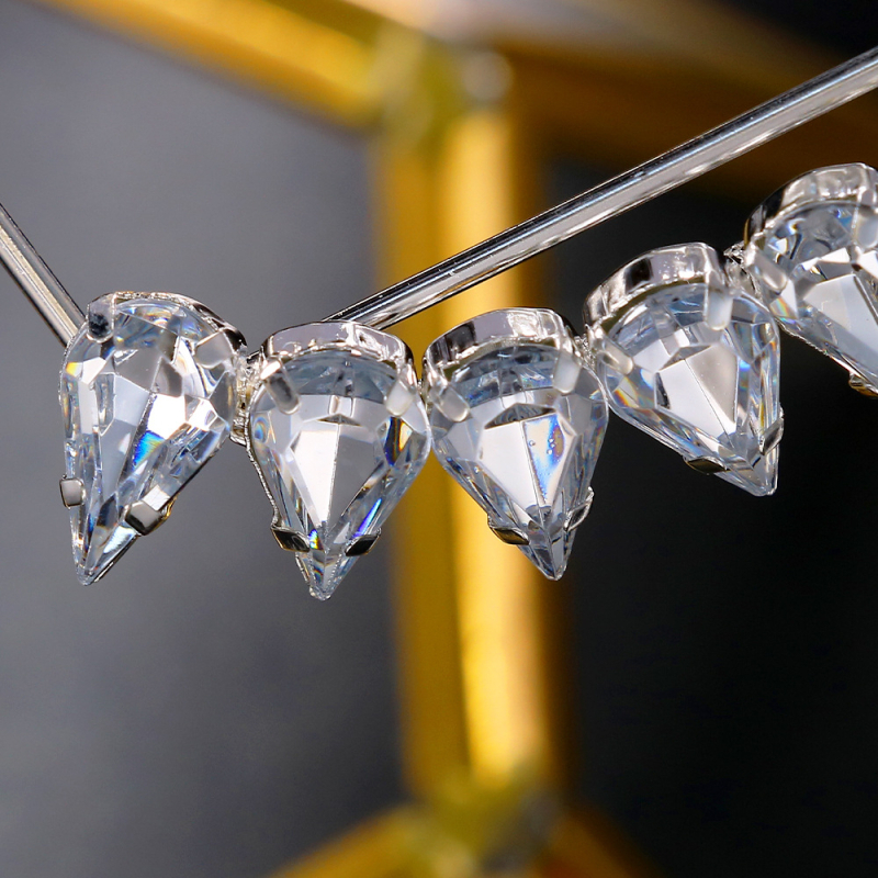 Европейски и американски трансгранични популярни аксесоари за лице, музикален фестивал, топка с пискюли, рамка за очила с форма на капка вода, рамка за аксесоари с кристали