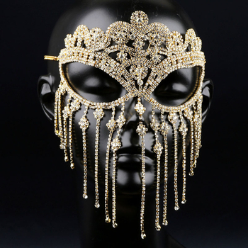 Euroopa ja Ameerika rhinestones isiksuse tutiga mask Halloweeni lihtsate moepallidega aksessuaaride kõrvarõngaste peakatetega