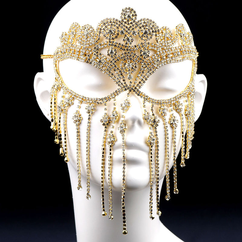 Euroopa ja Ameerika rhinestones isiksuse tutiga mask Halloweeni lihtsate moepallidega aksessuaaride kõrvarõngaste peakatetega