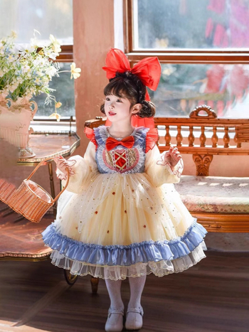 Lányok Hófehérke hercegnő ruha Tavaszi Lolita Gyermek ruha Tavaszi lány ruha 2025 Új Szoknya