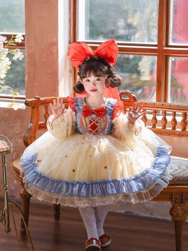 Lányok Hófehérke hercegnő ruha Tavaszi Lolita Gyermek ruha Tavaszi lány ruha 2025 Új Szoknya