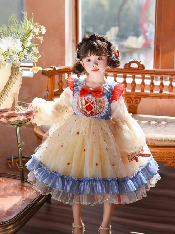 Lányok Hófehérke hercegnő ruha Tavaszi Lolita Gyermek ruha Tavaszi lány ruha 2025 Új Szoknya