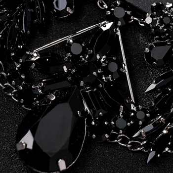 Външна търговия Гореща разпродажба Черна модна маска Дамска луксозна маска с кристали Маска Хелоуин парти Декорация за бала