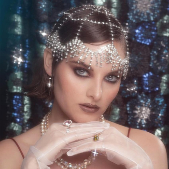 Pălărie nouă cu strasuri și ciucuri, modă transfrontalieră europeană și americană, performanță scenică cu diamante, accesorii de păr, bandă de păr pentru femei
